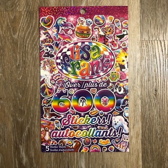FREE WITH ANY PURCHASE LISA FRANK Authentic 600pc Sticker Book 5 pages 🌈 - Picture 7 of 11
